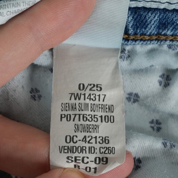Lucky Brand Jeans Womens 0/25 Blue Distressed Denim Sienna Slim Boyfriend - Picture 12 of 12